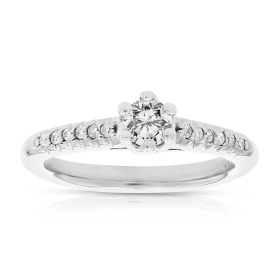 Vir Jewels 0.60 Cttw Diamond Engagement Ring 10k White Gold Bridal Wedding