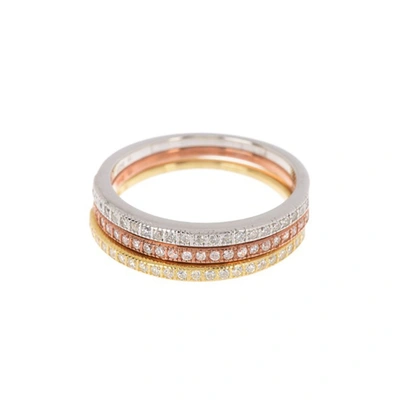 Adornia Half Eternity Band Stacking Ring Set Yellow Gold Vermeil .925 Sterling Silver
