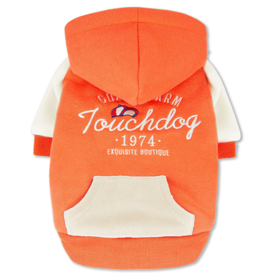 Touchdog 'heritage' Soft-cotton Fashion Dog Hoodie Sweater In Orange