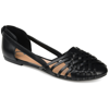 Journee Collection Women's Ekko Woven Round Toe Flats In Black