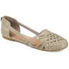 Journee Collection Women's Ekko Woven Round Toe Flats In Grey