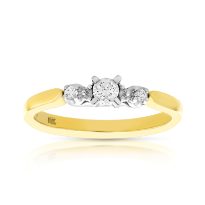 Vir Jewels 0.14 Cttw Diamond 3 Stone Ring 18k Yellow Gold Engagement Bridal