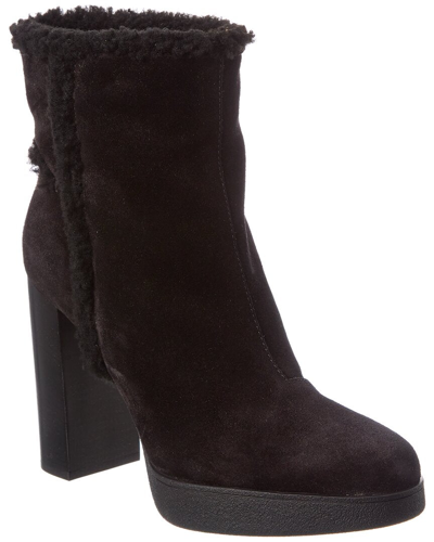 Tod's Tods Suede & Shearling Bootie In Black