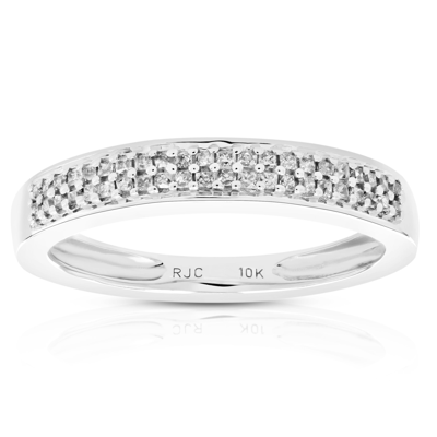 Vir Jewels 1/4 Cttw Two Row Princess Cut Diamond Wedding Band 10k White Gold In Silver