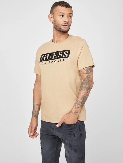 Guess Factory Greg Foil Logo Tee In Beige