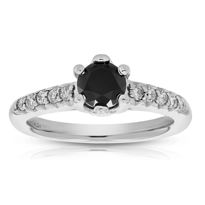 Vir Jewels 1.15 Cttw Black And White Diamond Engagement Ring 14k White Gold Bridal