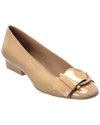 Ferragamo Bessie Patent Pump In Beige