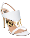 MOSCHINO LOGO LETTERING LEATHER SANDAL