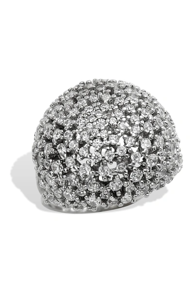 Savvy Cie Jewels Sterling Bombay Cz Cluster In Silver