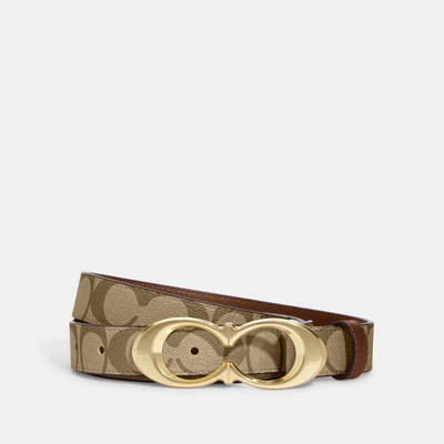 Coach Outlet Signature Buckle Belt, 25 Mm In Brown