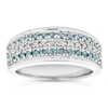 VIR JEWELS 0.55 CTTW BLUE AND WHITE DIAMOND WEDDING BAND BRIDAL RING 10K WHITE GOLD