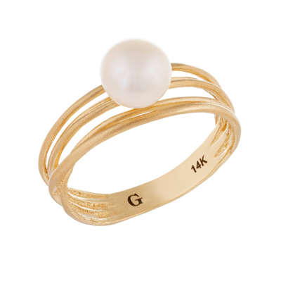 Splendid Pearls 14k Gold Freshwater Pearl Ring In White