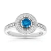 Vir Jewels 3/4 Cttw Blue And White Diamond Engagement Ring 14k White Gold Bridal In Silver