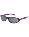 Balenciaga Bb0007s 009 Oval Sunglasses In Purple