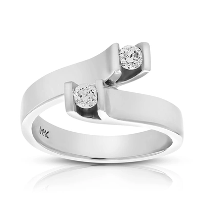 Vir Jewels 0.27 Cttw 2 Stone Diamond Fashion Ring 14k White Gold Bridal Engagement In Silver