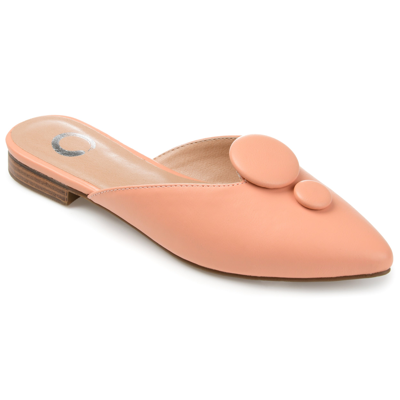 Journee Collection Women's Mallorie Button Mules Women's Shoes In Pink