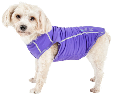 Pet Life Active 'racerbark' 4-way-stretch Yoga Fitness Dog T-shirt Tank Top In Multi