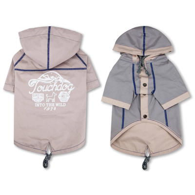Touchdog 'cloudburst' Reversible Fashion Waterproof Dog Raincoat In Pink