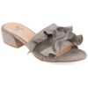 Journee Collection Women's Sabica Ruffle Slip On Dress Sandals In Grey