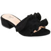 Journee Collection Women's Sabica Ruffle Slip On Dress Sandals In Black