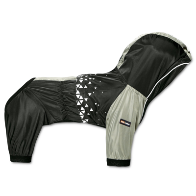 Dog Helios 'vortex' Full Bodied Waterproof Windbreaker Dog Jacket In Black