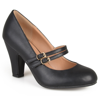 Journee Collection Womens Windy Double Strap Round Toe Block Heel Mary Jane Pumps In Black
