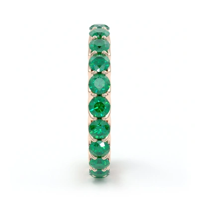 The Eternal Fit 14k 3.10 Ct. Tw. Emerald Eternity Ring In Green