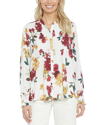 Nydj Pleated Peasant Blouse In Multi
