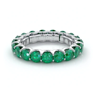 The Eternal Fit 14k 3.60 Ct. Tw. Emerald Eternity Ring In Green