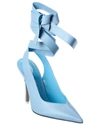 Attico Ankle Wrap Pointed Toe Slingback Pump In Blue