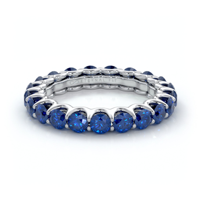 The Eternal Fit 14k 3.10 Ct. Tw. Sapphire Eternity Ring In Blue