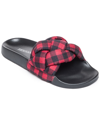 Bernardo Rylee Plaid Leather Sandal In Red