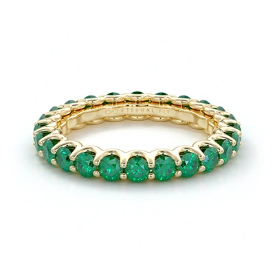 The Eternal Fit 14k 2.53 Ct. Tw. Emerald Eternity Ring In Green