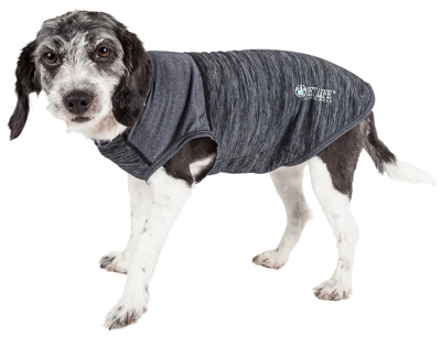 Pet Life Active 'aero-pawlse' Quick-dry And 4-way-stretch Yoga Fitness Dog T-shirt Tank Top In Black