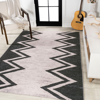 JONATHAN Y Siksak Modern Chevron Border Ivory/Black Area Rug