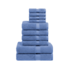 Superior Egyptian Cotton Solid 10-piece Towel Set In Blue