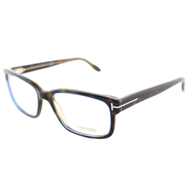 Tom Ford Ft 5313 055 Unisex Square Eyeglasses 55mm In Brown