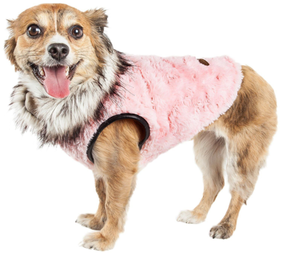 Pet Life Luxe 'pinkachew' Charming Fashion Mink Fur Dog Coat