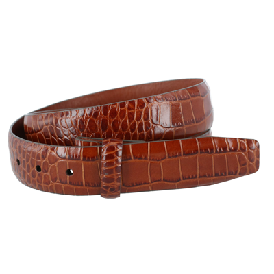 Trafalgar Leather Mock Croc Print Belt Strap In Multi