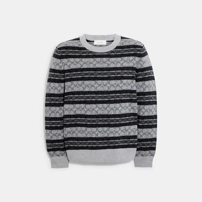 Coach Outlet Signature Sweater In Grey