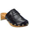 By Far 50mm Hans Gloss Leather Clogs In Black