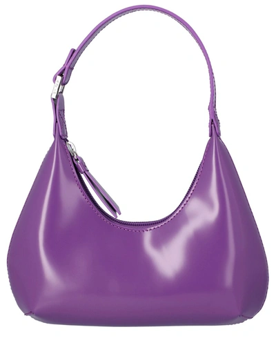 By Far Baby Amber Leather Shoulder Bag In Purple