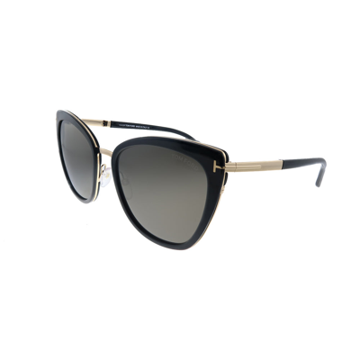 Tom Ford Simona Tf 717 01a Unisex Cat-eye Sunglasses In Black / Gold / Rose / Rose Gold