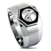 CHARRIOL ROTONDE STAINLESS STEEL BLACK EPOXY BAND RING
