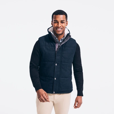 Nautica Mens Quilted Wool Vest In Blue
