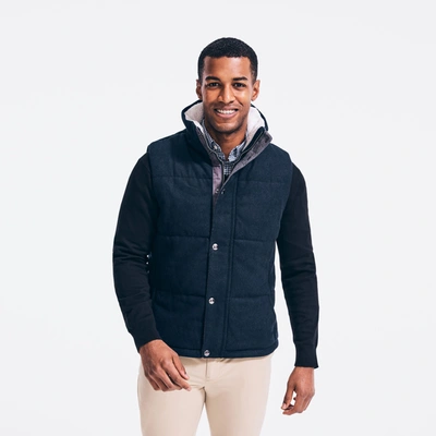 Nautica Mens Quilted Wool Vest In Multi