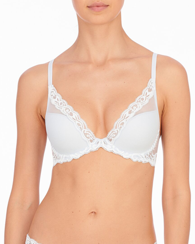 Natori Feathers Lace-trim Contour Bra In Moonlight Silver