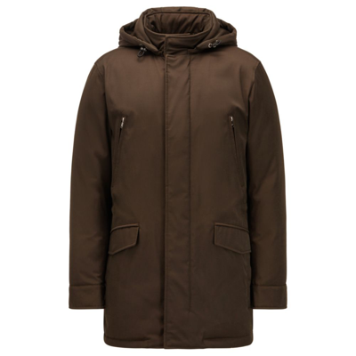 Hugo Boss Hooded Down Jacket In Water-repellent Fabric- Light