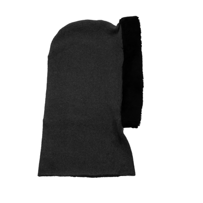 Portolano Cashmere Hoodhat With Fake Fur In Black