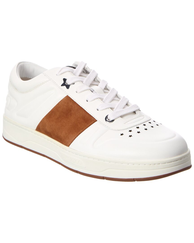 Jimmy Choo Hawaii/m Leather & Suede Sneaker In White